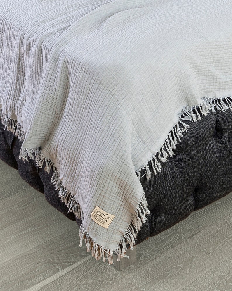 Turkish Blanket Throw in King Size Organic Muslin Cotton Etsy