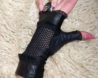 Leather fingerless gloves, Fashion gloves,Ladies gloves, Party gloves,Evening gloves, Womens gloves,Summer gloves, Tea gloves,Formal gloves