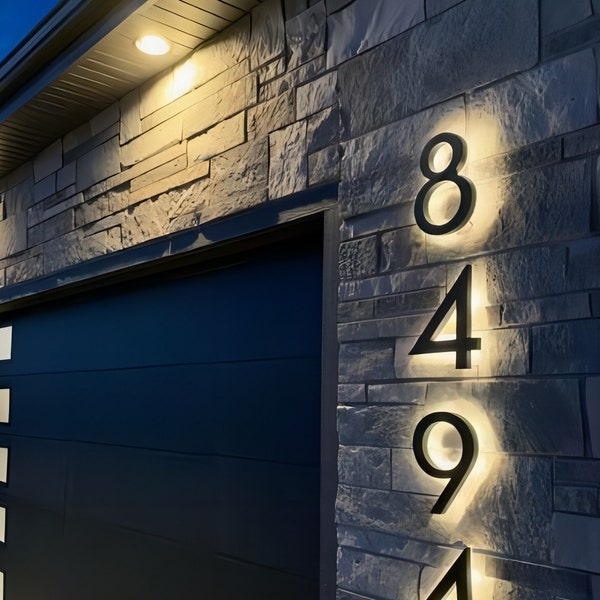 LED Modern Backlit House Address Numbers,Modern Decor House Number Sign,House Number Sign,Metal Numbers, New Home Gift,Personalized Gift