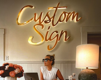 Signo retroiluminado 3D personalizado, signo de acrílico 3D, signo de metal 3D, signo de negocio personalizado, signo personalizado 3D para el logotipo 3D de la oficina, decoración de negocios personalizada