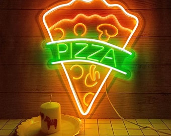 Vintage Pizza neon sign for restaurant decoration store open for wall home decor,Handmade Food Sign,Kitchen Room Decor,Pizza Led Sign