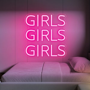 Led Neon Sign Neon Sign Bedroom Girl, Girls Girls Girls LED Neon Signs,Led Neon Lights Personalize Girl Neon Light,Lights for Girls Bedroom