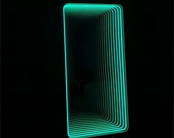 Benutzerdefinierte Infinity Spiegel LED-Logo-Zeichen für Wand, Spiegel-Licht-Schlafzimmer-Wand-Dekor, leuchtende Infinity Spiegel LED-Zeichen, personalisiertes Geschenk für sie