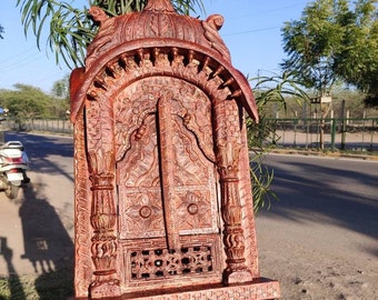 Distressed finish wooden carved window jharokha/ vintage frame/wall frame/handcarved frame/ethnic Jharokha/vintage Jharokha/window jharokha