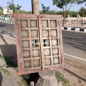 Wooden handpainted vintage style window/home decor/painted window/wooden window/wall decor window/antique style window/artistic window frame