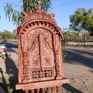 Distressed finish wooden carved window jharokha/ vintage frame/wall frame/handcarved frame/ethnic Jharokha/vintage Jharokha/window jharokha