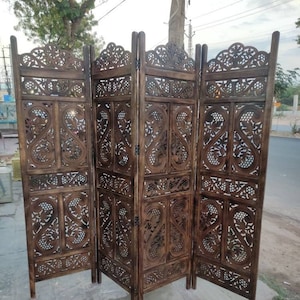 Ethnic vintage style carved partition/jali design partition/antique finished divider/wooden partition/carved panels/jali carved partition.