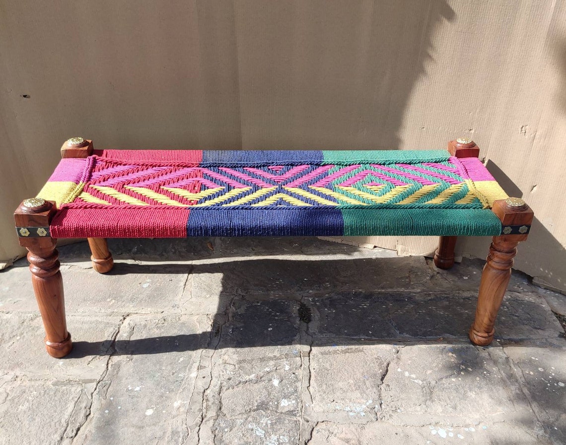 Handmade Wooden Woven Rope Charpai Bed/day Bed Cotton Rope Etsy