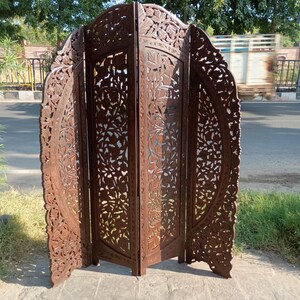 Ethnic vintage style carved partition/handmade partition/distressed finished/wooden partition/carved panels/jali carved partition/screen