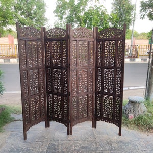 Ethnic vintage style carved partition/jali design partition/antique finished divider/wooden partition/carved panels/jali carved partition.