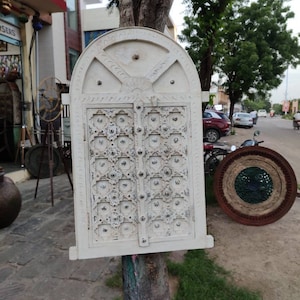Wooden vintage style carved and brass work window/wall decor window/handcrafte window/wall art window/wooden vintage window/artistic window.