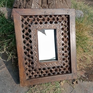 Handmade carved wooden mirror frame /vintage style finished mirror frame / photo frame/ mirror frame/ wooden mirror frame/jali carved frame