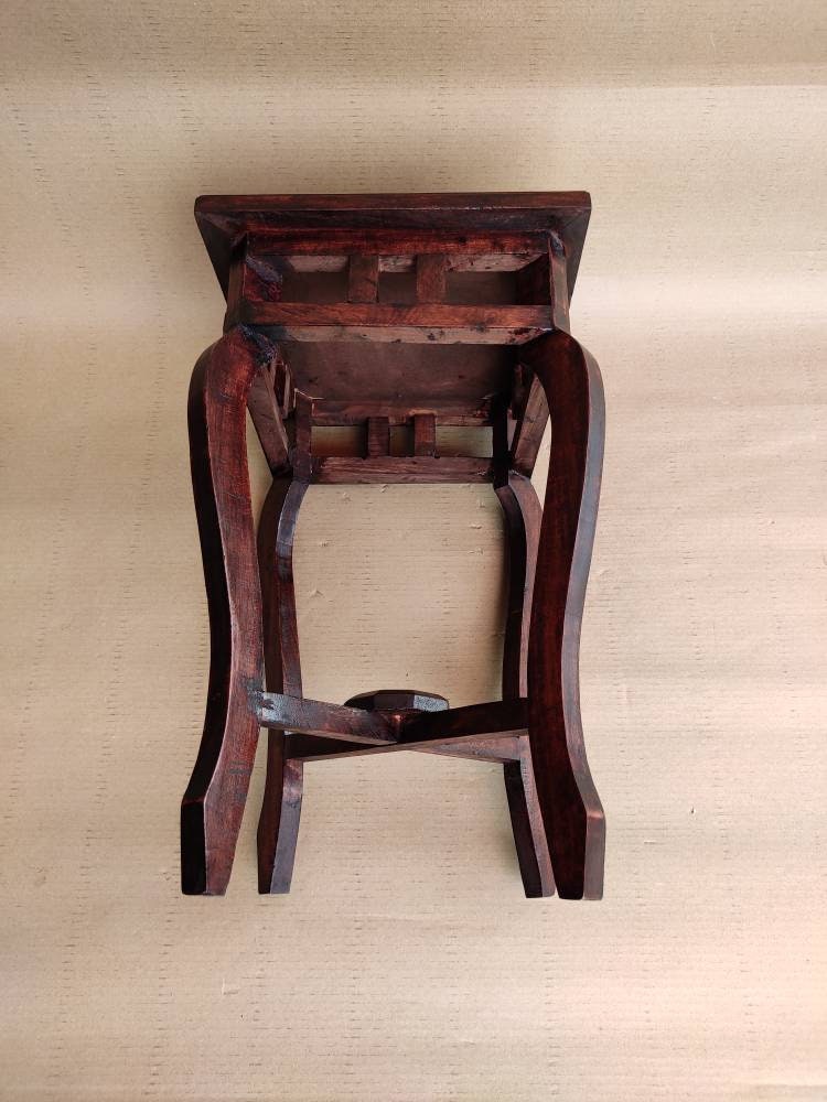 Indian Wooden Side Table With Brass and Ceramic Tiles Fitted / Etsy