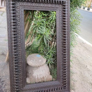 Wooden carved artistic wall mirror frame/wood frame/wall frame/antique style mirror frame/vintage style frame/bathroom mirror/console mirror