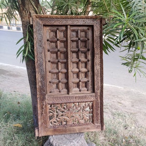Antique vintage style handcarved wood & Metal work Window/handmade window/window frame/ethnic wood window/handcrafte window/wooden window.