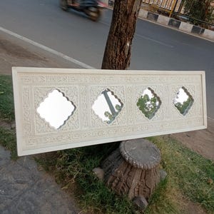 Ethnic vintage style carved wall decor mirror frame/handmade mirror frame/artistic frame/wood jharokha/wooden mirror frame/handcarved frame.