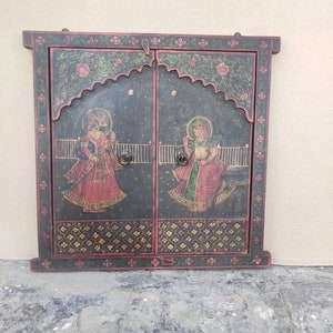 Wooden vintage style handpainted window/home decor/painted window/wooden window/wall decor window/antique style window/artistic window frame