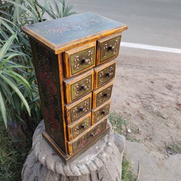 Chest of drawers/wooden multiple drawers jewellery box/wooden chest of drawers/wood drawers chest/ multiple drawers box/storage drawers box