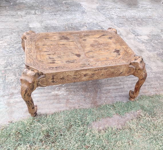 Wooden Elephant Design Coffee Table wooden Sofa Table wooden Center Table handcarved Coffee Table indian Coffee Table distressed Wood Table. Etsy
