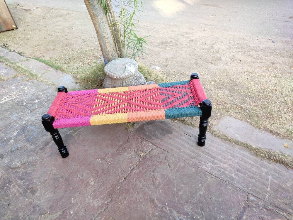Handmade Wooden Woven Rope Charpai Day Bed cotton Rope Charpai