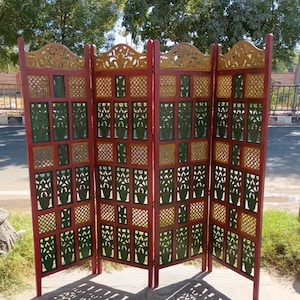 Ethnic vintage style carved partition/jali design partition/antique finished divider/wooden partition/carved panels/jali carved partition.