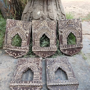Set of 5 pieces Indian carved and handpaint finished jharokha/mirror frame/photo frame/wooden mirror frame/ wood photo frame/small jharokha