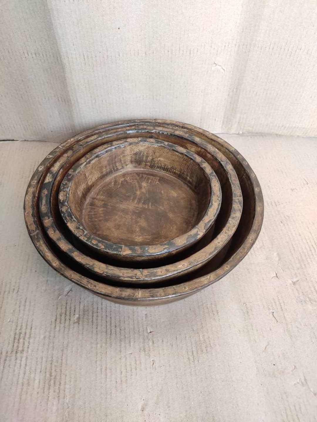 Wooden Fruit Bowltray Set of 3 Pieces/wooden Serving Bowl/handmade