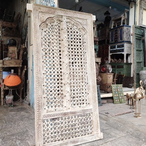 Antique style carved wood & brass work Window/ handmade window/window frame/Wall Decor/ethnic wood window/ handcrafte window/wooden window