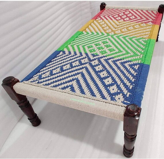 Handmade Wooden Woven Rope Charpai wooden Day Bed cotton Rope