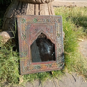 wooden carved & distressed finished mirror frame,Wall Decor,Wall Hanging,carved wood frame,wooden vintage style frame,wooden mirror frame,