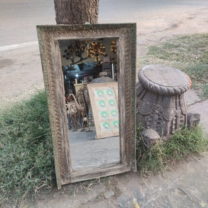 wooden carved & distressed finished mirror frame,Wall Decor,Wall Hanging,carved wood frame,wooden vintage style frame,wooden mirror frame.