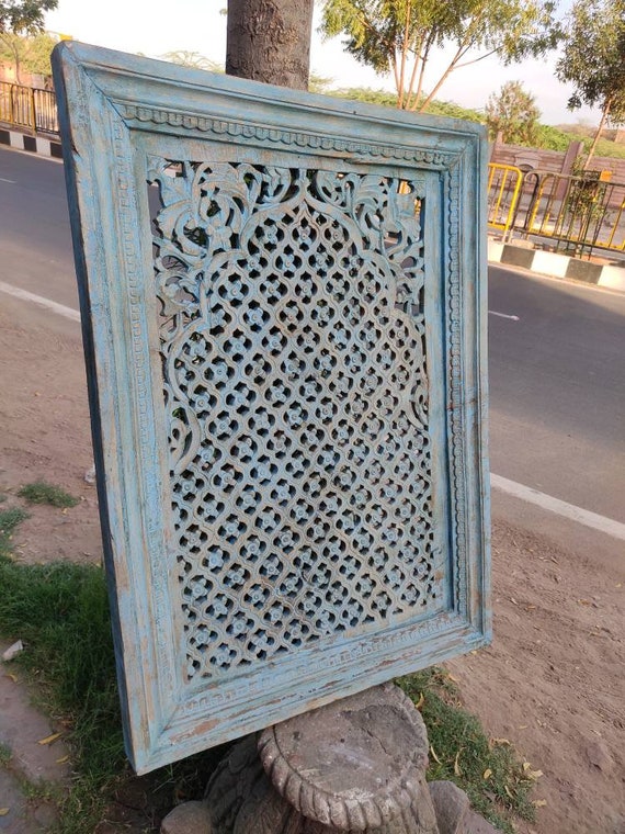 手彫りの木製壁パネル/彫刻された木製壁パネル/インドの彫刻された壁 