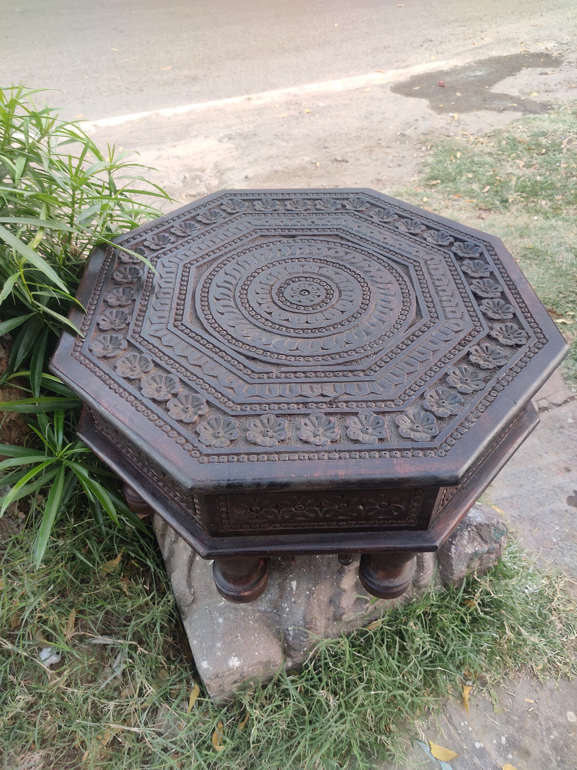 Hand Carved Indian Chowki Table, Vintage Style Bajot, Home Decor - Etsy