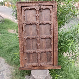Antique vintage style handcarved wood & brass work Window/handmade window/window frame/ethnic wood window/handcrafte window/wooden window.