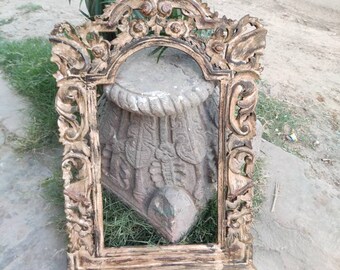 Handmade carved wooden mirror frame/wooden vintage style mirror frame/photo frame/mirror frame/wooden mirror frame/distressed Wooden frame