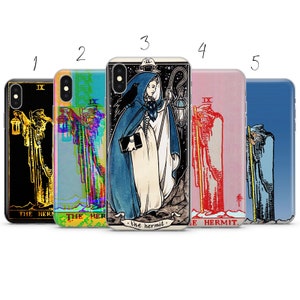 Custodia per telefono estetica con tarocchi dell'eremita compatibile con Pixel Samsung iPhone Huawei 11 12 13 14 6 22 23 Ultra Fe Pro Max 15 16