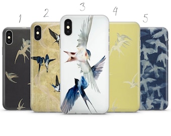 Swallow pattern bird phone case cover compatible with for Pixel Samsung iPhone Huawei 11 12 13 14 6 22 23 Ultra Fe Pro Max 15