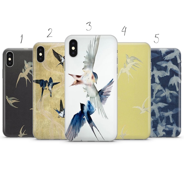 Swallow pattern bird phone case cover compatible with for Pixel Samsung iPhone Huawei 11 12 13 14 6 22 23 Ultra Fe Pro Max 15