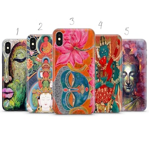 Coque de téléphone esthétique peinture bouddha compatible avec pour Pixel Samsung iPhone Huawei 11 12 13 14 6 22 23 Ultra Fe Pro Max 15 16
