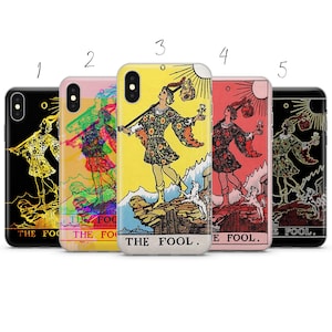 Custodia per telefono estetica con carta dei tarocchi The Fool compatibile con Pixel, Samsung, iPhone, Huawei 11, 12, 13, 14, 6, 22, 23, Ultra, Fe, Pro Max, 15, 16