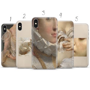 Rococo style Renaissance art phone case antient delicate pearl cover for Pixel Samsung iPhone Huawei 11 12 13 14 6 22 23 Ultra Fe Pro Max 15