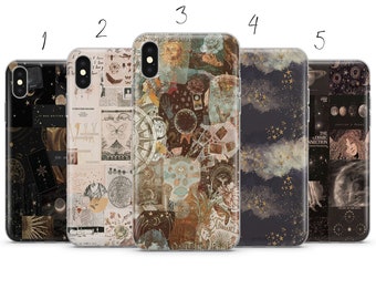Dark Academia celestial collage phone case cover compatible with for Pixel Samsung iPhone Huawei 11 12 13 14 6 22 23 Ultra Fe Pro Max 15 16