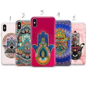 Funda de teléfono reciclada con estética de mano de Hamsa compatible con Pixel Samsung iPhone Huawei 11 12 13 14 6 Pro Max 16