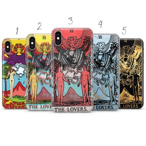 Custodia per telefono con tarocchi THE LOVERS compatibile con Pixel Samsung iPhone Huawei 11 12 13 14 6 22 23 Ultra Fe Pro Max 15 16