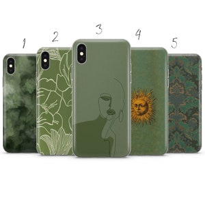 Olive green aesthetic phone case cover compatible with for Pixel Samsung iPhone Huawei 11 12 13 14 6 22 23 Ultra Fe Pro Max 15