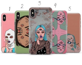 Third eye girl hippie trippy phone case cover egirl compatible with for Pixel Samsung iPhone Huawei 11 12 13 14 6 Pro Max 15