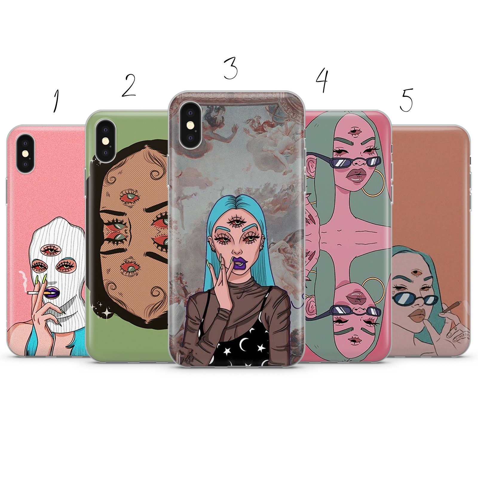 Third Eye Girl Hippie Trippy Phone Case Cover Egirl Compatible Etsy