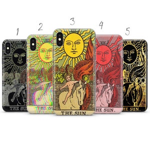 The SUN Aesthetic telefoon case tarotkaart cover voor iPhone 15Pro Max 11 12 13 14 6 Samsung 24 23fe 22Ultra A54 A34 A15 Pixel 8 8a 8Pro 7A 6A