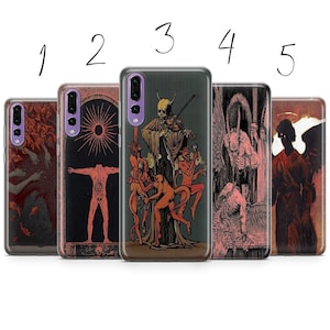 Housse de protection pour téléphone Satan art peinture compatible pour Pixel Samsung iPhone Huawei 11 12 13 14 6 22 23 Ultra Fe Pro Max 15