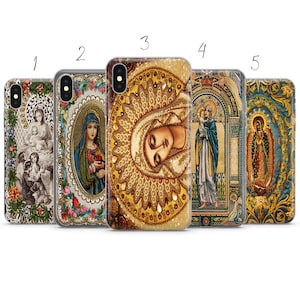 Jungfrau Maria gold icon Geschenk Handyhülle kompatibel mit Pixel Samsung iPhone Huawei 11 12 13 14 6 Pro Max 15 16